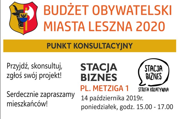 Punkt konsultacyjny Budżetu Obywatelskiego Miasta Leszna 2020
